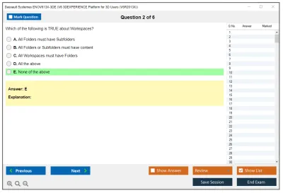 Dassault Systemes ENOV613X-3DE V6 3DEXPERIENCE Platform for 3D Users (V6R2013X) Practice test exam simulator test engine exam Prep practice test questions answers Image 2