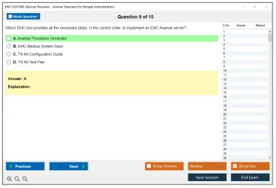 EMC E20-598 Backup Recovery - Avamar Specialist Exam for Storage Administrators Practice test exam simulator test engine exam Prep practice test questions answers Image 8