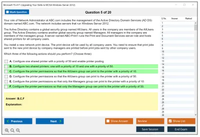 Microsoft 70-417 Upgrading Your Skills to MCSA Windows Server 2012 Practice test exam simulator test engine exam Prep practice test questions answers Image 5