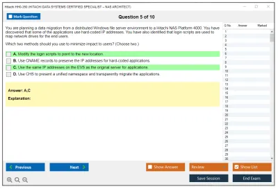 Hitachi HH0-350 HITACHI DATA SYSTEMS CERTIFIED SPECIALIST – NAS ARCHITECT Practice test exam simulator test engine exam Prep practice test questions answers Image 5