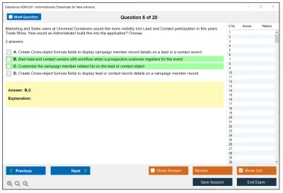 Salesforce ADM-201 Salesforce Certified Administrator Practice test exam simulator test engine exam Prep practice test questions answers Image 6
