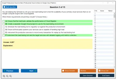 Google Professional-Cloud-Architect Google Certified Professional - Cloud Architect (GCP) Practice test exam simulator test engine exam Prep practice test questions answers Image 5