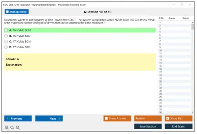 EMC DES-1221 Specialist - Implementation Engineer PowerStore Solutions Version 1.0 Practice test exam simulator test engine exam Prep practice test questions answers Image 10