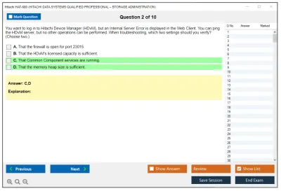 Hitachi HAT-680 HITACHI DATA SYSTEMS QUALIFIED PROFESSIONAL – STORAGE ADMINISTRATION Practice test exam simulator test engine exam Prep practice test questions answers Image 2