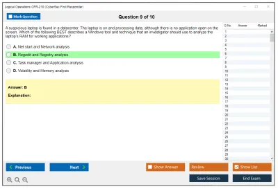 Logical Operations CFR-210 Logical Operations CyberSec First Responder Practice test exam simulator test engine exam Prep practice test questions answers Image 9