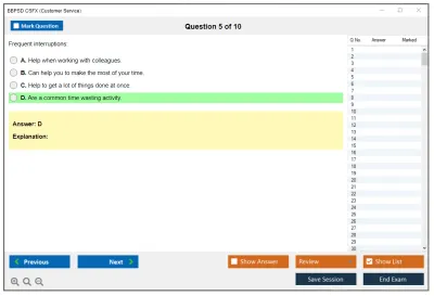 BBPSD CSFX Customer Service Practice test exam simulator test engine exam Prep practice test questions answers Image 5