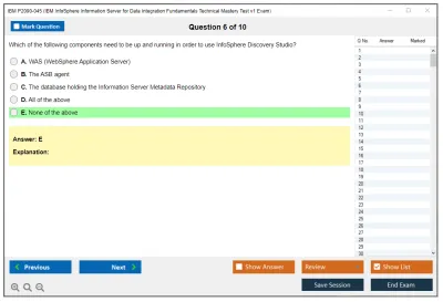 IBM P2090-045 IBM InfoSphere Information Server for Data Integration Fundamentals Technical Mastery Test v1 Exam Practice test exam simulator test engine exam Prep practice test questions answers Image 6
