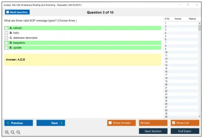 Juniper JN0-349 Enterprise Routing and Switching - Specialist (JNCIS-ENT) Practice test exam simulator test engine exam Prep practice test questions answers Image 3