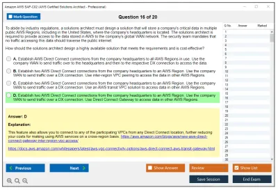 Amazon AWS SAP-C02 AWS Certified Solutions Architect - Professional Practice test exam simulator test engine exam Prep practice test questions answers Image 16