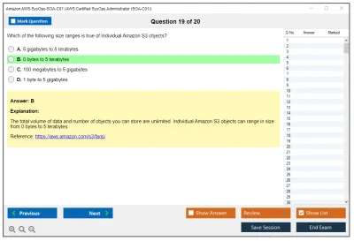 Amazon AWS AWS-SysOps-SOA-C01 AWS Certified SysOps Administrator - Associate Practice test exam simulator test engine exam Prep practice test questions answers Image 19