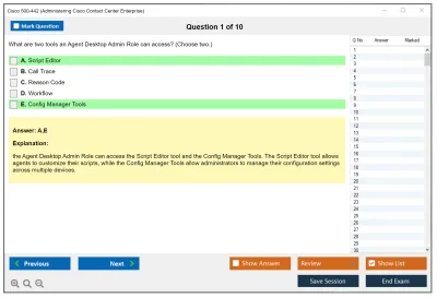 Cisco 500-442 Administering Cisco Contact Center Enterprise (CCEA) Practice test exam simulator test engine exam Prep practice test questions answers Image 1