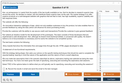 ISTQB ATA Advanced Test Analyst Practice test exam simulator test engine exam Prep practice test questions answers Image 5