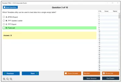 Teradata TDBL1-16.00 Associate Exam Practice test exam simulator test engine exam Prep practice test questions answers Image 3