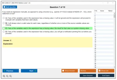 IBM C2090-011 IBM SPSS Statistics Level 1 v2 Practice test exam simulator test engine exam Prep practice test questions answers Image 7