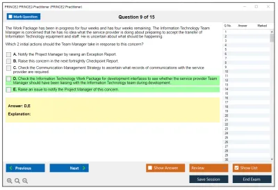 PRINCE2 PRINCE2-Practitioner PRINCE2 Practitioner Exam Practice test exam simulator test engine exam Prep practice test questions answers Image 9