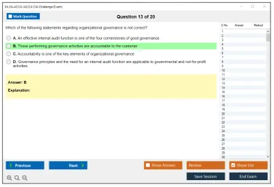 IIA IIA-ACCA ACCA CIA Challenge Exam Practice test exam simulator test engine exam Prep practice test questions answers Image 13