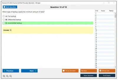 Huawei H19-308 Huawei Certified Pre-sales Associate-Storage-ENU Practice test exam simulator test engine exam Prep practice test questions answers Image 10