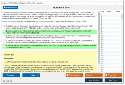 Amazon AWS PAS-C01 AWS Certified: SAP on AWS - Specialty Practice test exam simulator test engine exam Prep practice test questions answers Image 1