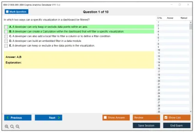 IBM C1000-065 IBM Cognos Analytics Developer V11.1.x Practice test exam simulator test engine exam Prep practice test questions answers Image 1