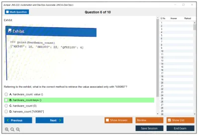 Juniper JN0-222 Automation and DevOps Associate (JNCIA-DevOps) Practice test exam simulator test engine exam Prep practice test questions answers Image 6