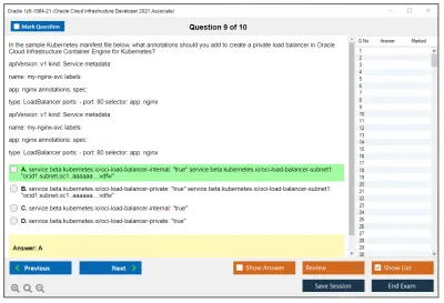Oracle 1z0-1084-21 Oracle Cloud Infrastructure Developer 2021 Associate Practice test exam simulator test engine exam Prep practice test questions answers Image 9