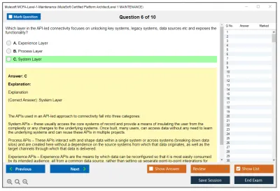 Mulesoft MCPA-Level-1-Maintenance MuleSoft Certified Platform Architect - Level 1 MAINTENANCE Practice test exam simulator test engine exam Prep practice test questions answers Image 6