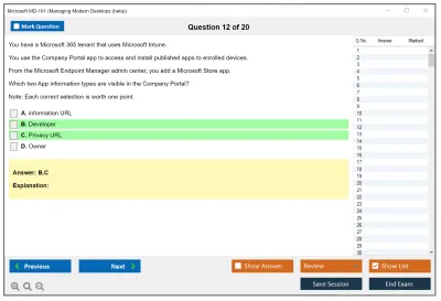 Microsoft MD-101 Managing Modern Desktops Practice test exam simulator test engine exam Prep practice test questions answers Image 12