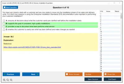 Oracle 1z0-489 SPARC M6-32 and SPARC M5-32 Servers Installation Essentials Practice test exam simulator test engine exam Prep practice test questions answers Image 4