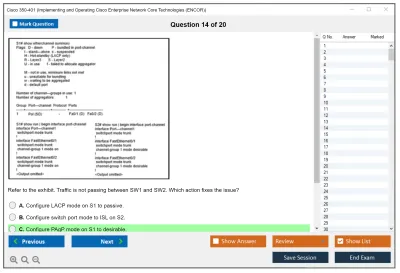 Cisco 350-401 Implementing Cisco Enterprise Network Core Technologies (350-401 ENCOR) Practice test exam simulator test engine exam Prep practice test questions answers Image 14