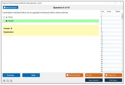 Huawei H19-309 Huawei Certified Pre-sales Specialist - Cloud Practice test exam simulator test engine exam Prep practice test questions answers Image 6