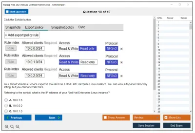 Netapp NS0-302 NetApp Certified Hybrid Cloud Administrator Practice test exam simulator test engine exam Prep practice test questions answers Image 10