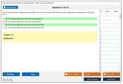 Hitachi HH0-240 HDS CERTIFIED IMPLEMENTER - ENTRY LEVEL ENTERPRISE Practice test exam simulator test engine exam Prep practice test questions answers Image 4