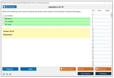 Huawei H13-611 HCNA-Storage-BSSN(Building the Structure of Storage Network) Practice test exam simulator test engine exam Prep practice test questions answers Image 4