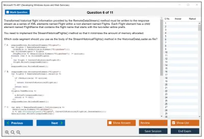Microsoft 70-487 Developing Windows Azure and Web Services Practice test exam simulator test engine exam Prep practice test questions answers Image 6