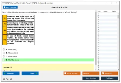 AAFM CTEP Chartered Trust & Estate Planner® (CTEP®) Certification Examination Practice test exam simulator test engine exam Prep practice test questions answers Image 8