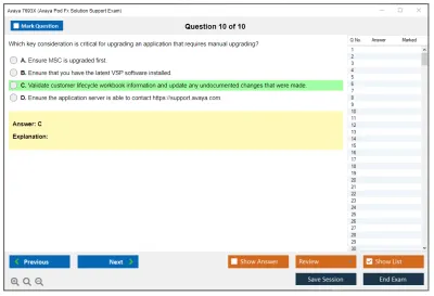 Avaya 7693X Avaya Pod Fx Solution Support Exam Practice test exam simulator test engine exam Prep practice test questions answers Image 10