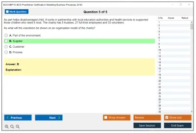BCS MBP18 BCS Practitioner Certificate in Modelling Business Processes 2018 Practice test exam simulator test engine exam Prep practice test questions answers Image 5