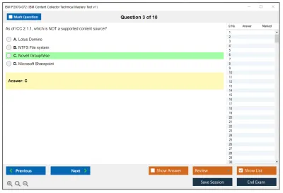 IBM P2070-072 IBM Content Collector Technical Mastery Test v1 Practice test exam simulator test engine exam Prep practice test questions answers Image 3