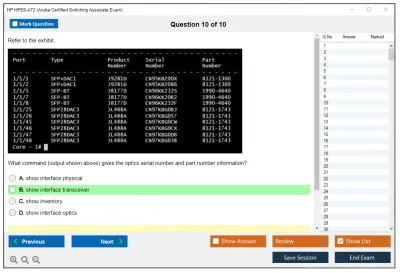 HP HPE6-A72 Aruba Certified Switching Associate Exam Practice test exam simulator test engine exam Prep practice test questions answers Image 10