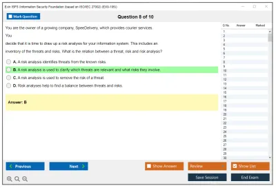 Exin ISFS Information Security Foundation (based on ISO/IEC 27002) (EX0-105) Practice test exam simulator test engine exam Prep practice test questions answers Image 8