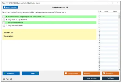 Tibco TCP-BW6 TIBCO BusinessWorks 6 Certification Exam Practice test exam simulator test engine exam Prep practice test questions answers Image 4