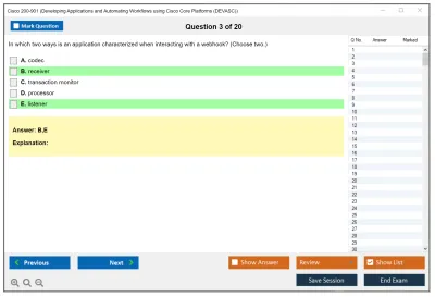 Cisco 200-901 DevNet Associate (DEVASC) Practice test exam simulator test engine exam Prep practice test questions answers Image 3