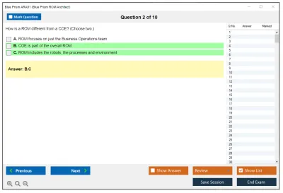 Blue Prism ARA01 Blue Prism Accredited ROM Architect Exam Practice test exam simulator test engine exam Prep practice test questions answers Image 2