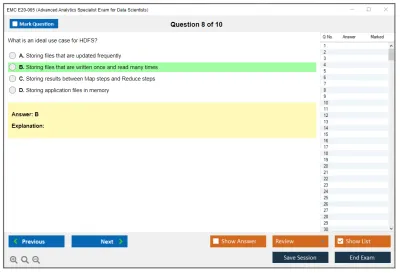 EMC E20-065 Advanced Analytics Specialist Exam for Data Scientists Practice test exam simulator test engine exam Prep practice test questions answers Image 8