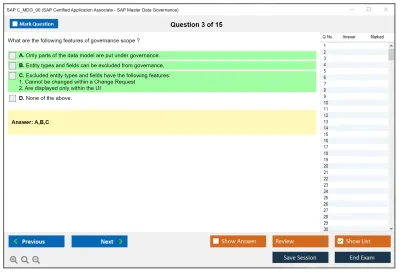 SAP C_MDG_90 SAP Certified Application Associate - SAP Master Data Governance Practice test exam simulator test engine exam Prep practice test questions answers Image 3