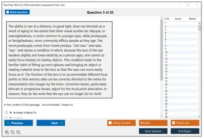 Test Prep HESI-A2 HESI Admission Assessment Exam (A2) Practice test exam simulator test engine exam Prep practice test questions answers Image 3