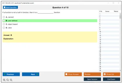 CIW 1D0-435 CIW JavaScript Fundamentals exam Practice test exam simulator test engine exam Prep practice test questions answers Image 4