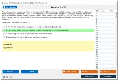 Oracle 1z0-997-22 Oracle Cloud Infrastructure 2022 Architect Professional Practice test exam simulator test engine exam Prep practice test questions answers Image 6
