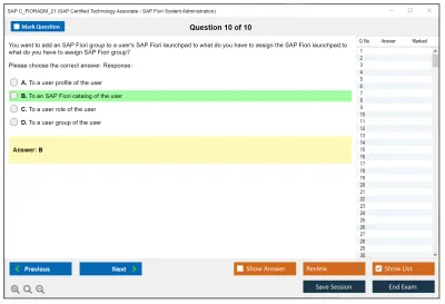 SAP C_FIORADM_21 SAP Certified Technology Associate - SAP Fiori System Administration Practice test exam simulator test engine exam Prep practice test questions answers Image 10