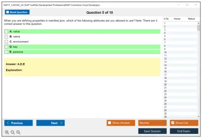 SAP P_C4H340_24 SAP Certified Development ProfessionalSAP Commerce Cloud Developer Practice test exam simulator test engine exam Prep practice test questions answers Image 5